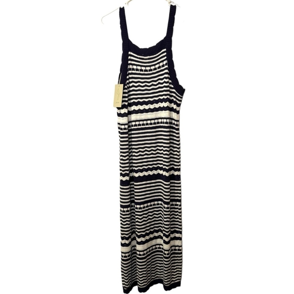 NWT Joie Crochet MIDI tank dress striped navy white XL womens beachy boho casual - Picture 3 of 11